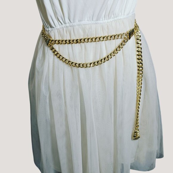 Gold Chain Waist Belt Double Layer Design Versatile Adjustable Vintage Style main image 5